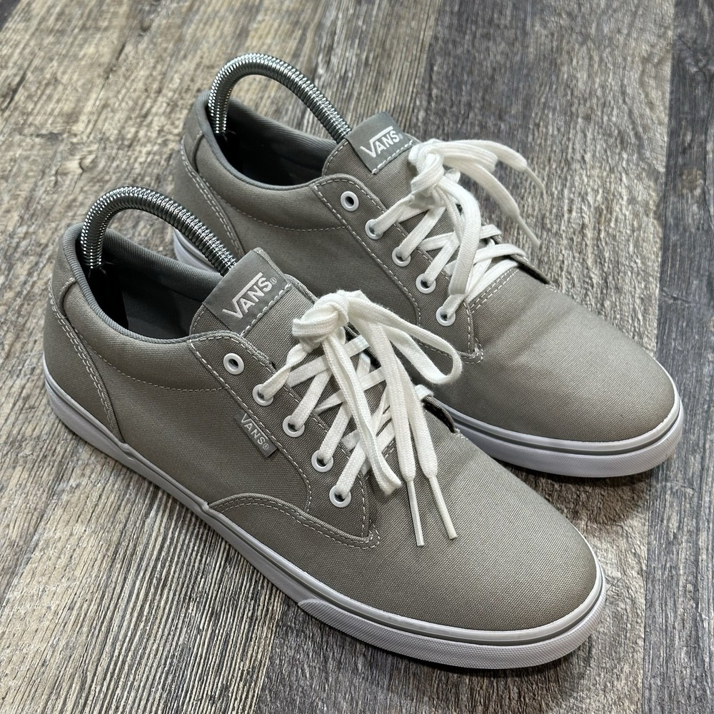 Vans Winston Women's‎ Skate Shoes Gray Canvas Lace Up Size 8.5 Low Top Casual
